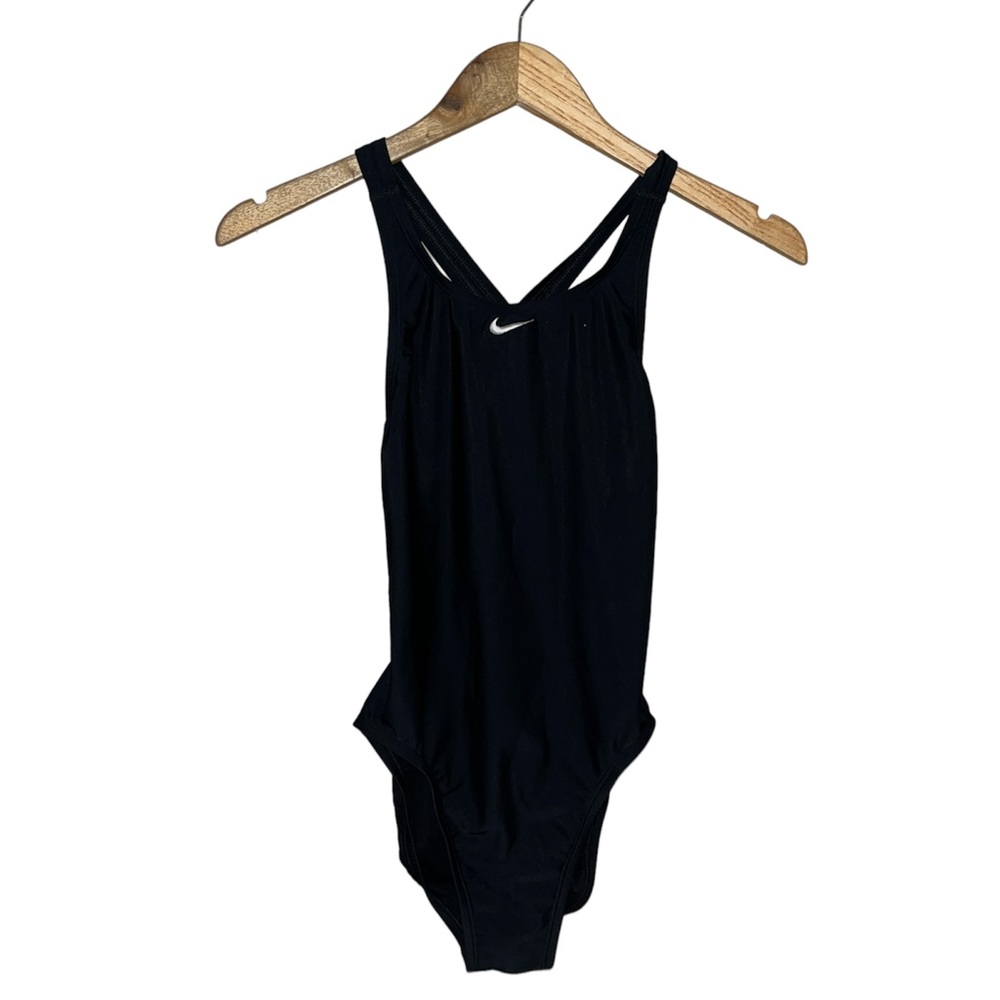 Nike solid black swimsuit sz Small